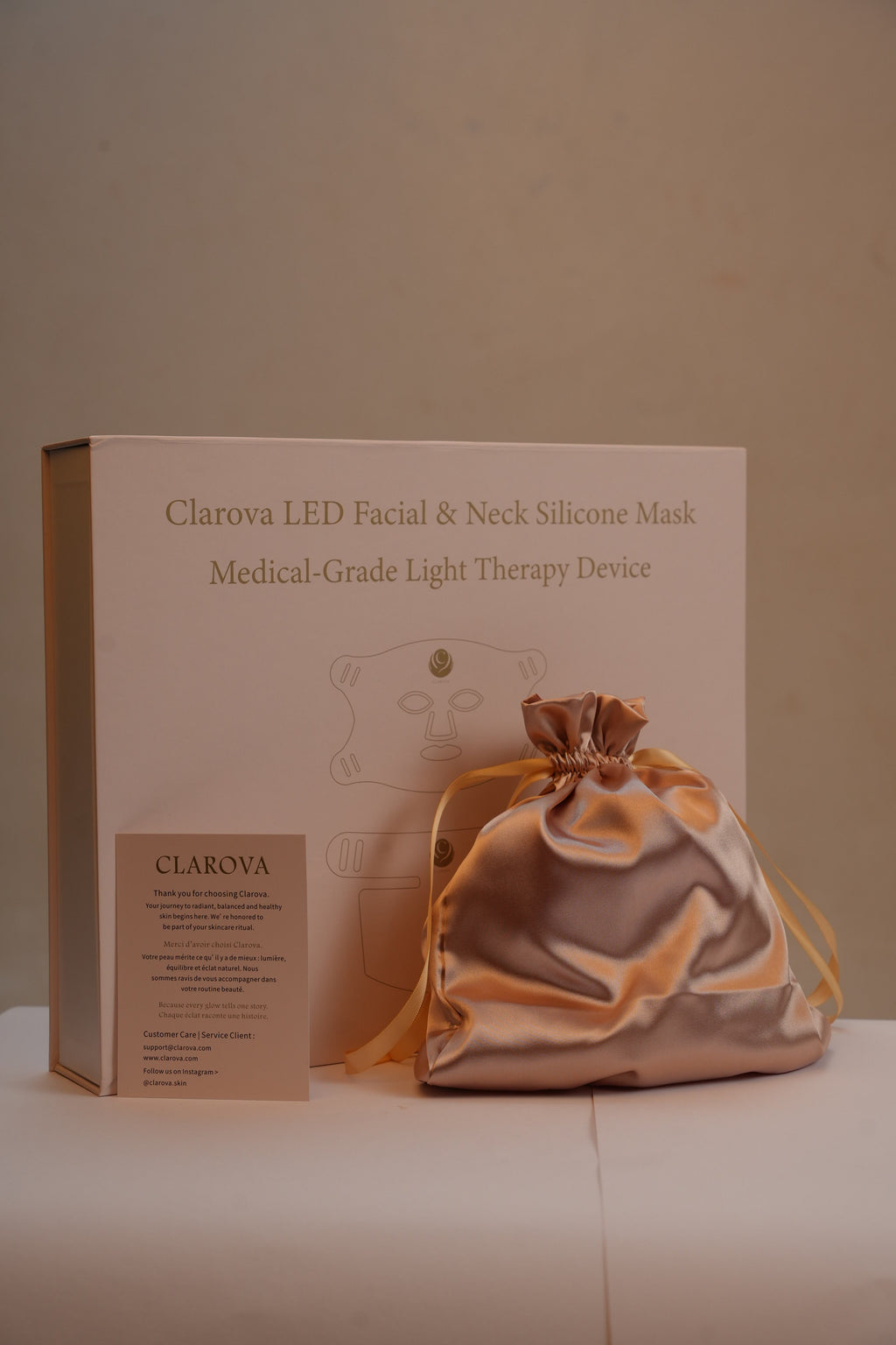 Clarova LED Face & Neck Silicone Mask – 234 LEDs – Red 630nm, Blue 415nm & NIR 830nm