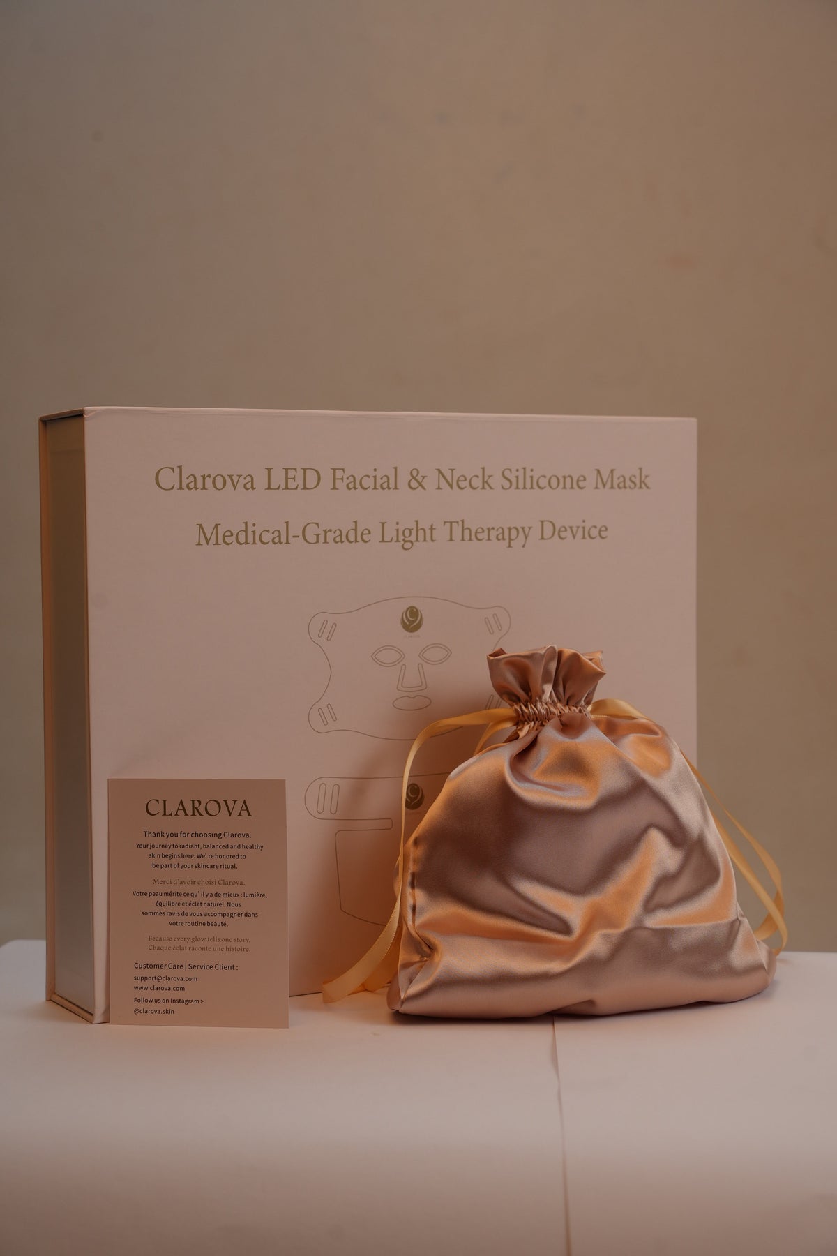 Clarova LED Face & Neck Silicone Mask – 234 LEDs – Red 630nm, Blue 415nm & NIR 830nm
